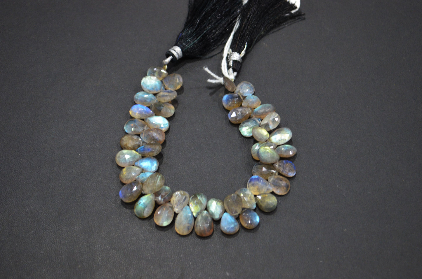 Labradorite Pear Shape Beads , 7 Inches , 7x9 - 7.50x12 mm , 32460