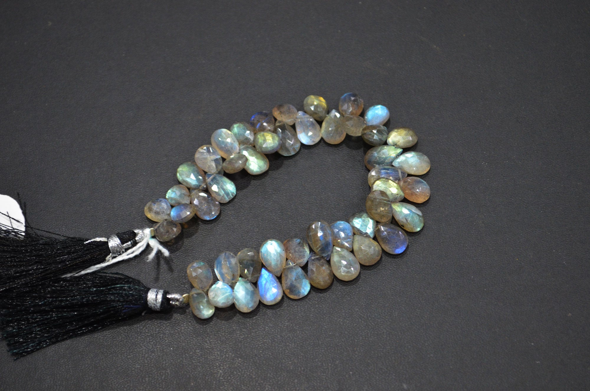 Labradorite Pear Shape Beads , 7 Inches , 7x9 - 7.50x12 mm , 32460