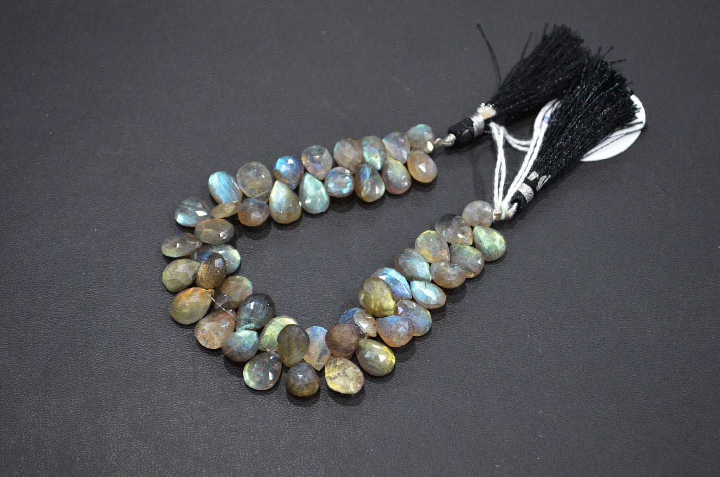Labradorite Pear Shape Beads , 7 Inches , 7.50x9 - 8x11 mm , 32462