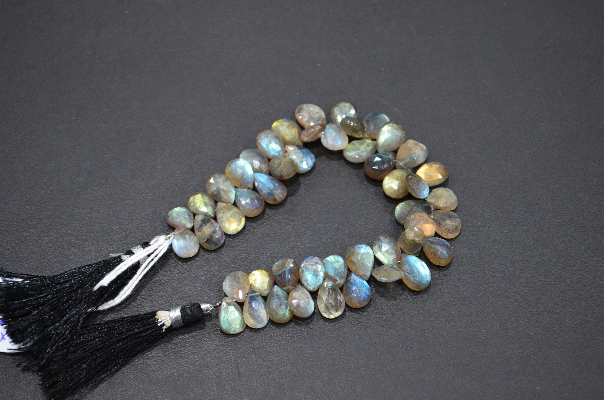 Labradorite Pear Shape Beads , 7 Inches , 7.50x9 - 8x11 mm , 32462