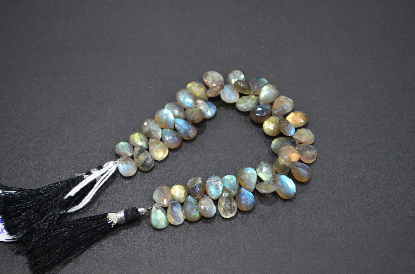 Labradorite Pear Shape Beads , 7 Inches , 7.50x9 - 8x11 mm , 32462