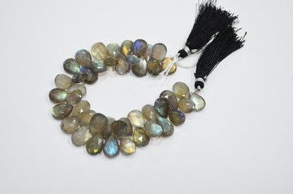 Labradorite Pear Shape Beads , 7 Inches , 9x12 - 9.50x13 mm , 32463