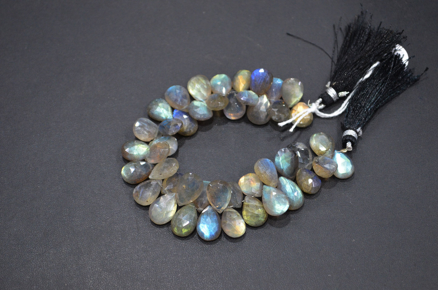 Labradorite Pear Shape Beads , 7 Inches , 9x12 - 9.50x13 mm , 32463