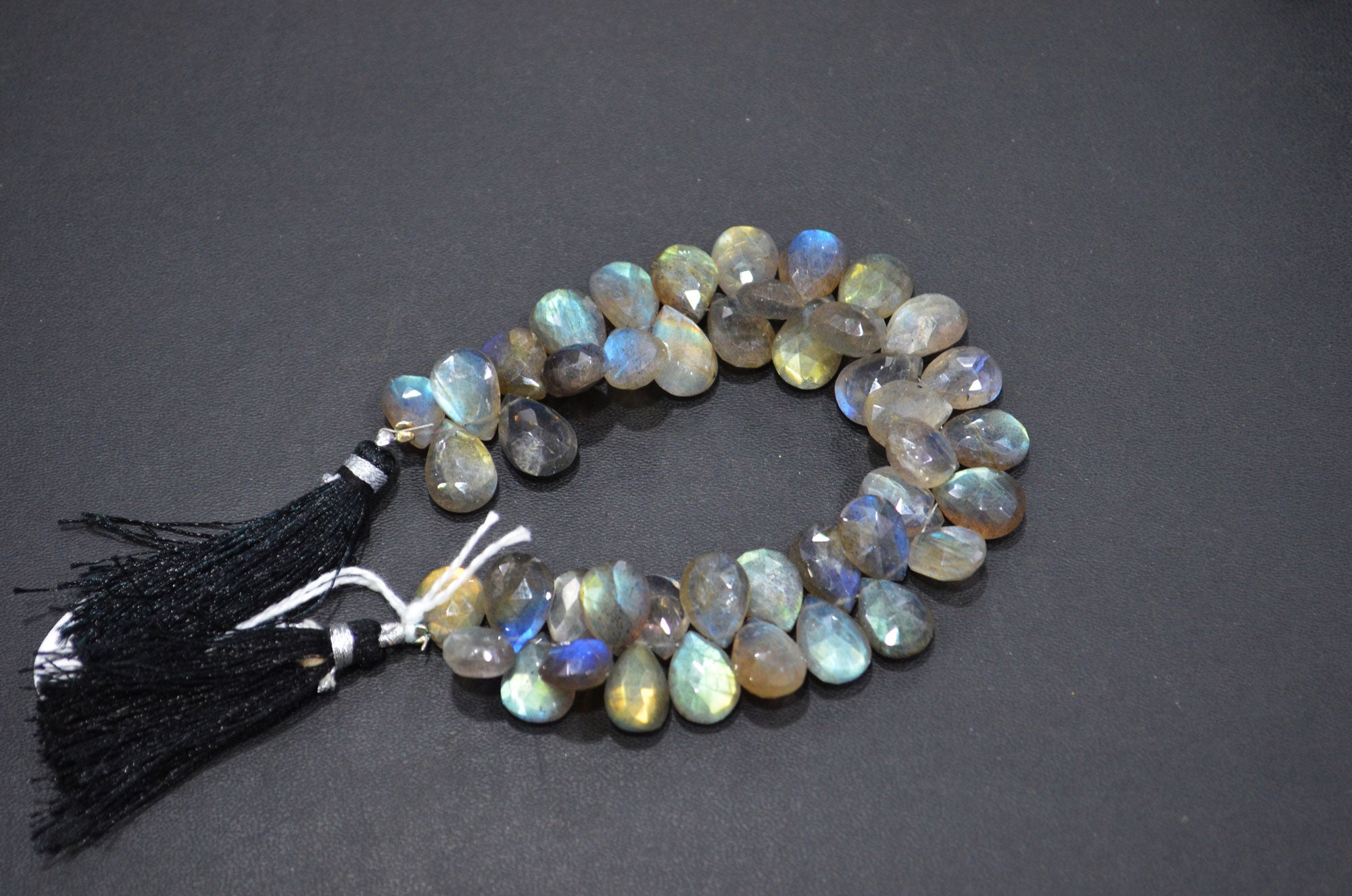 Labradorite Pear Shape Beads , 7 Inches , 9x12 - 9.50x13 mm , 32463