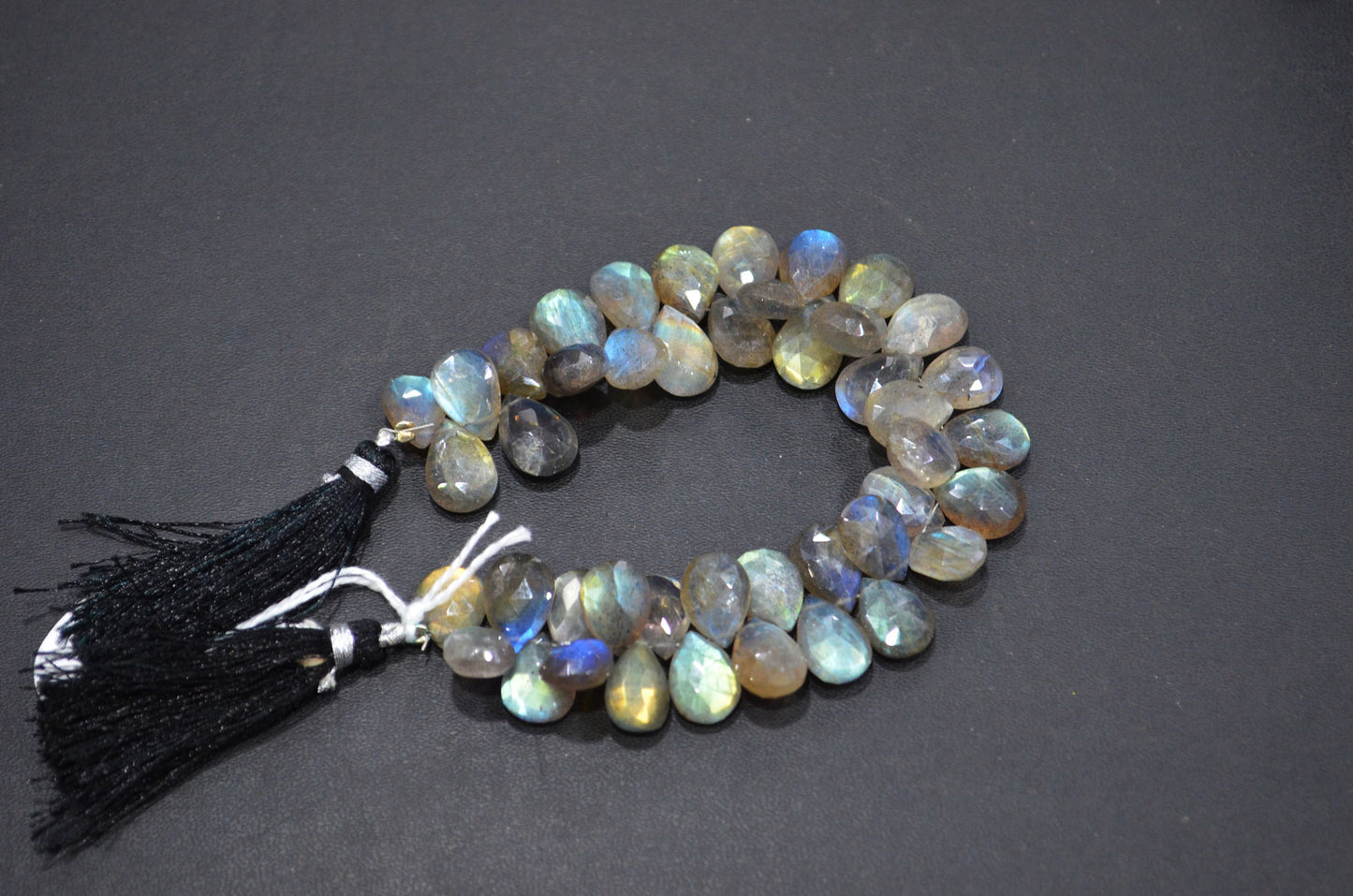 Labradorite Pear Shape Beads , 7 Inches , 9x12 - 9.50x13 mm , 32463