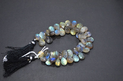 Labradorite Pear Shape Beads , 7 Inches , 9x12 - 9.50x13 mm , 32463