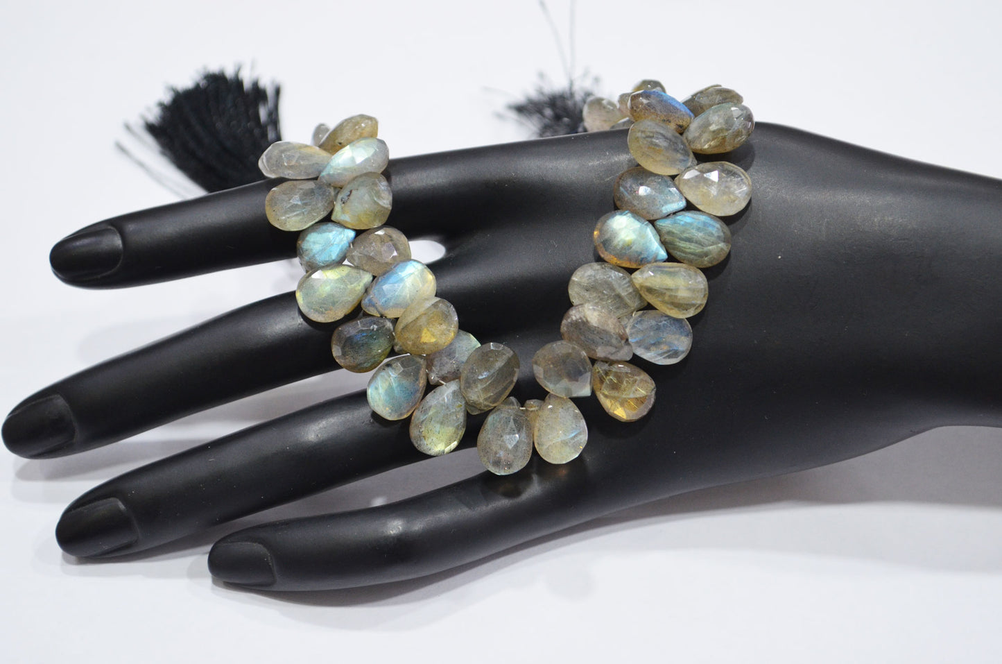 Labradorite Pear Shape Beads , Sold By Strand , 7 Inches , 8x11 - 9x13 mm , 32465