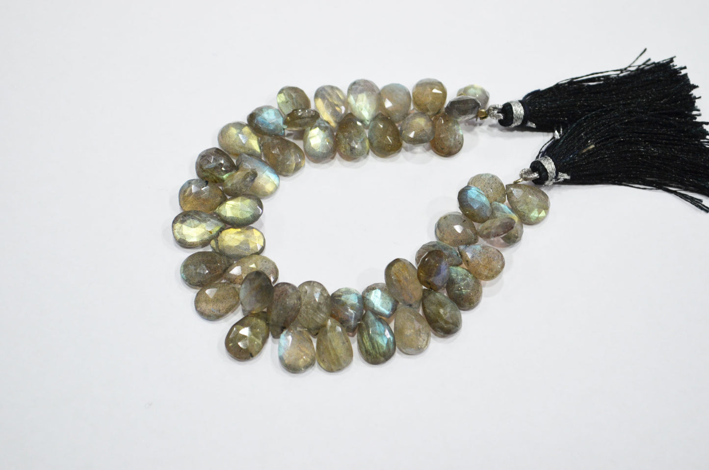 Labradorite Pear Shape Beads , Sold By Strand , 7 Inches , 8x11 - 9x13 mm , 32465