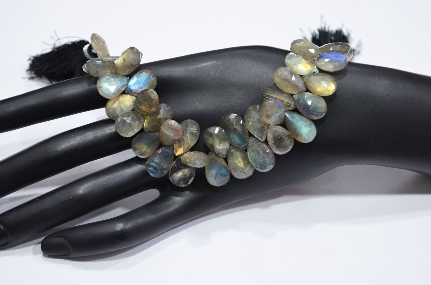 Labradorite Pear Shape Beads , Sold By Strand , 7 Inches , 9x12 - 10x15 mm , 32468