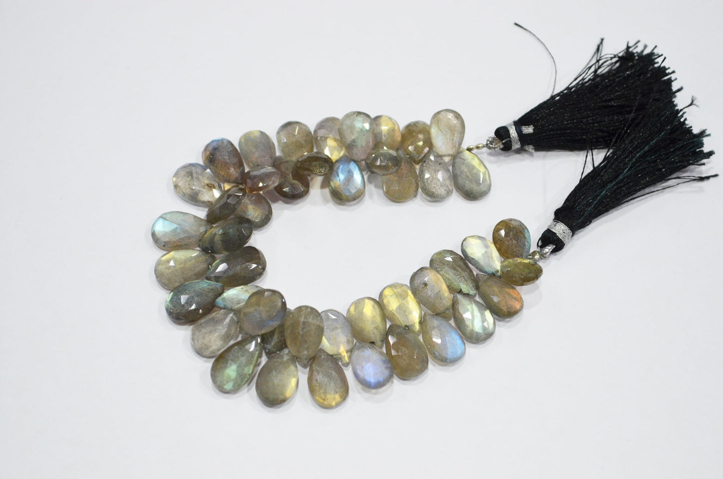 Labradorite Pear Shape Beads , Sold By Strand , 7 Inches , 9x12 - 10x15 mm , 32468