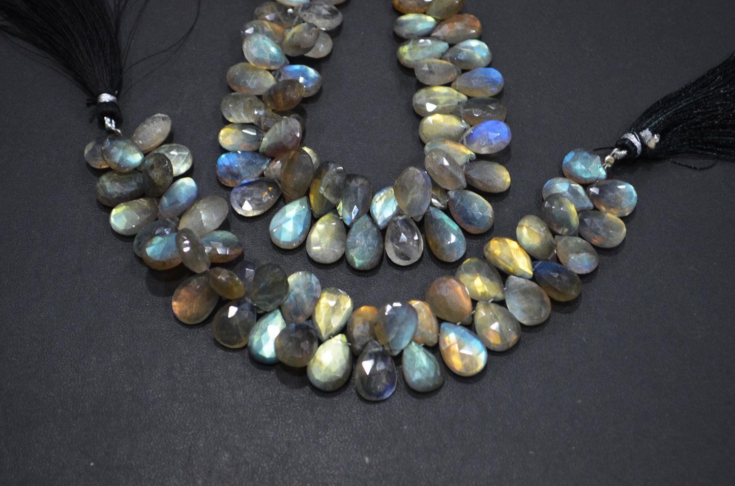 Labradorite Pear Shape Beads , Sold By Strand , 7 Inches , 9x12 - 10x15 mm , 32468