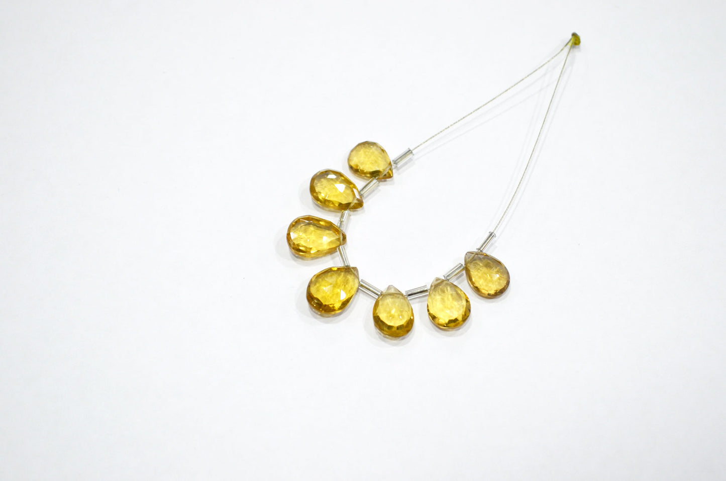 7 Pieces In A Strand Beer Quartz Pear Shape Beads , Sold By Strand , 8x12 - 11x14 mm , 32469