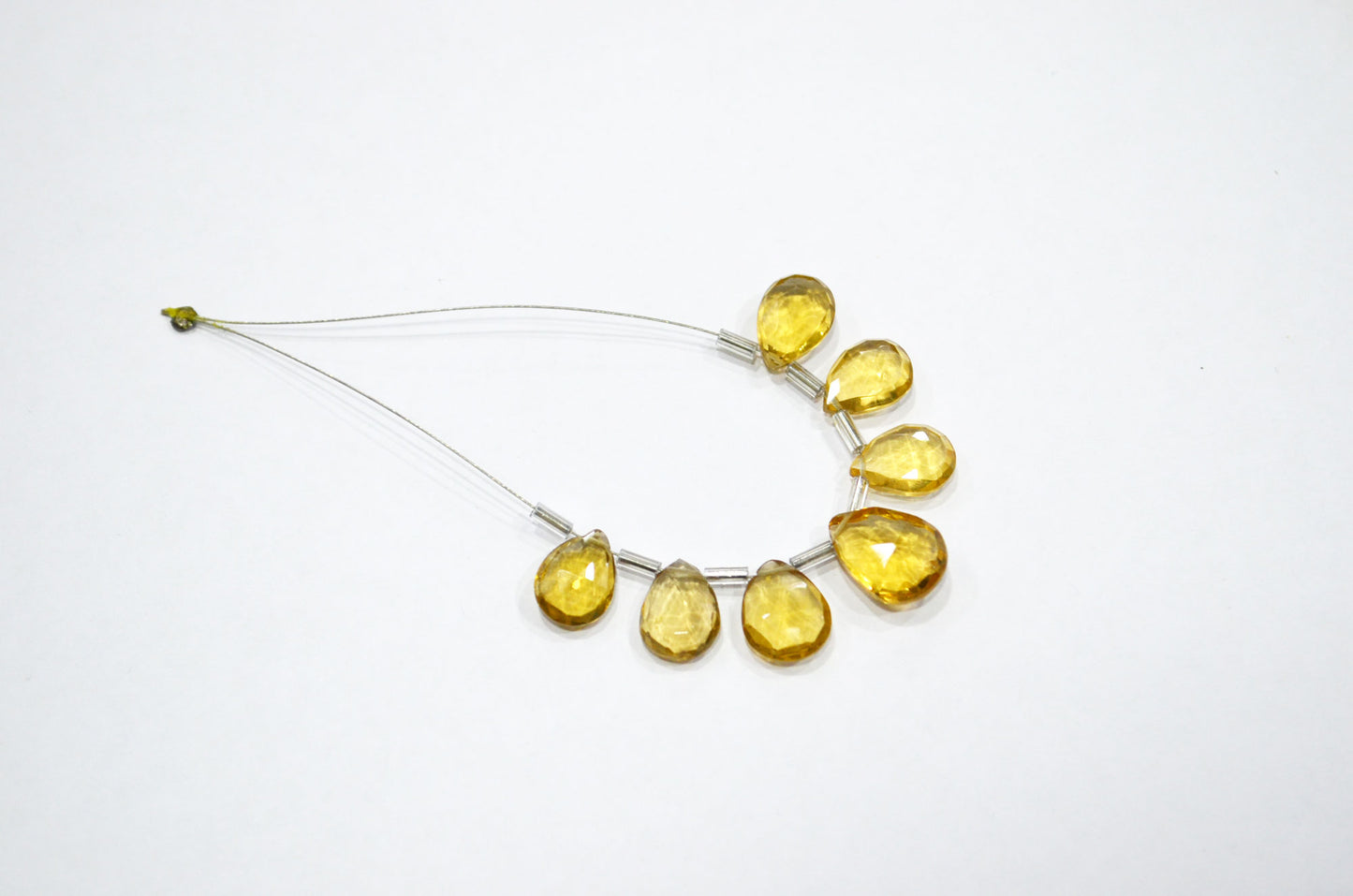 7 Pieces In A Strand Beer Quartz Pear Shape Beads , Sold By Strand , 8x12 - 11x14 mm , 32469