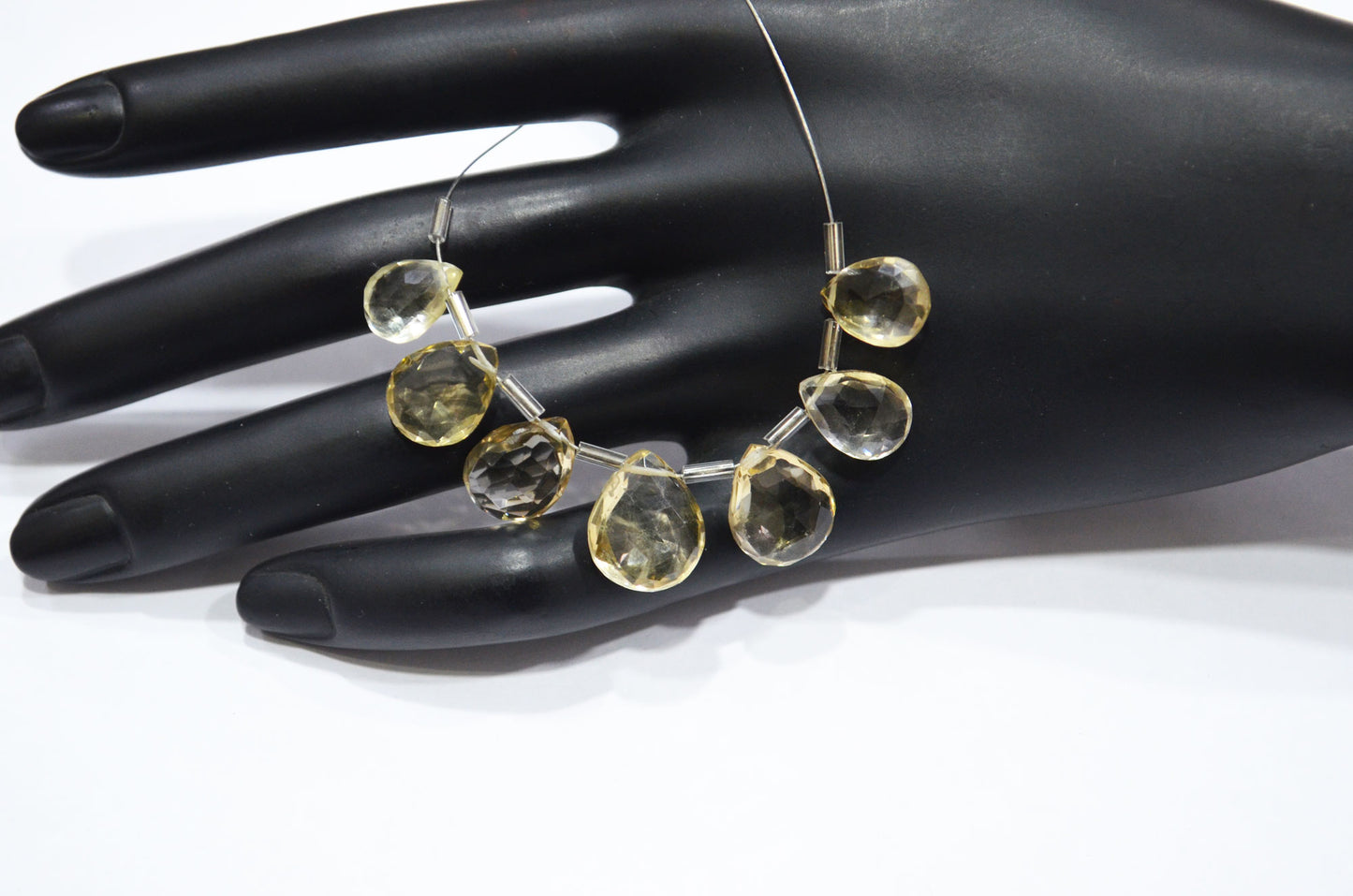 7 Pieces In A Strand Beer Quartz Pear Shape Beads , Sold By Strand , 7x11 - 12x14 mm , 32471