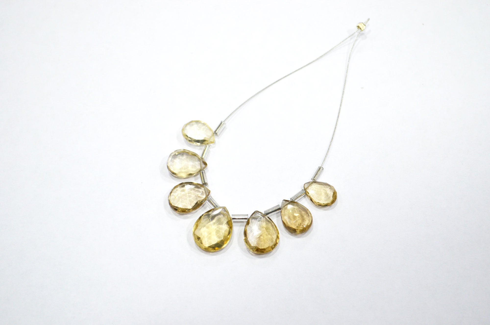 7 Pieces In A Strand Beer Quartz Pear Shape Beads , Sold By Strand , 7x11 - 12x14 mm , 32471