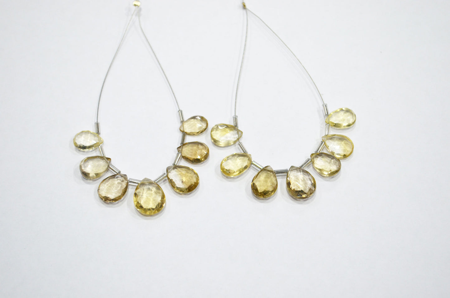 7 Pieces In A Strand Beer Quartz Pear Shape Beads , Sold By Strand , 7x11 - 12x14 mm , 32471