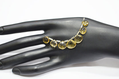 7 Pieces In A Strand Beer Quartz Heart Shape Beads , Sold By Strand , 7x7 - 11x11 mm , 32475