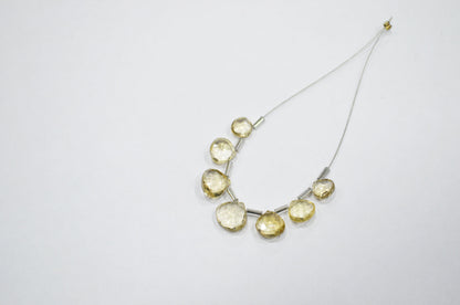 7 Pieces In A Strand Beer Quartz Heart Shape Beads , Sold By Strand , 5x5 - 11x11 mm , 32476