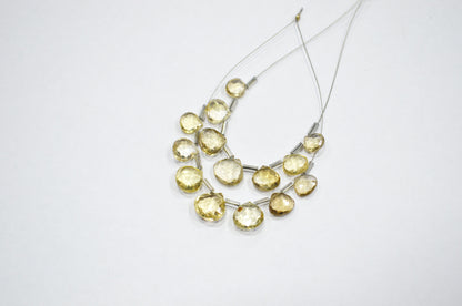 7 Pieces In A Strand Beer Quartz Heart Shape Beads , Sold By Strand , 5x5 - 11x11 mm , 32476