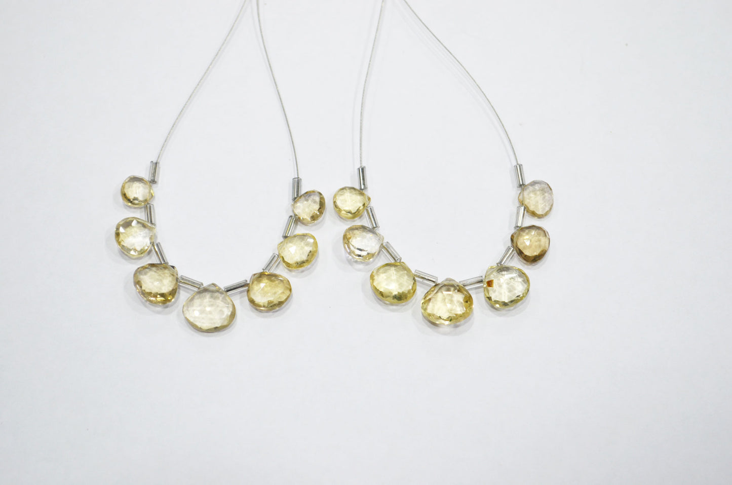 7 Pieces In A Strand Beer Quartz Heart Shape Beads , Sold By Strand , 5x5 - 11x11 mm , 32476