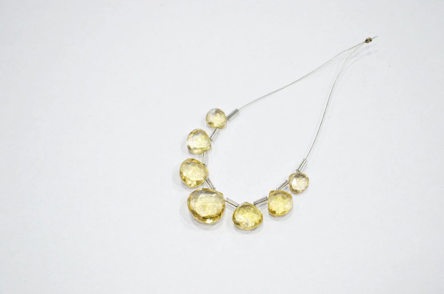 7 Pieces In A Strand Beer Quartz Heart Shape Beads , Sold By Strand , 7x7 - 13x13 mm , 32477