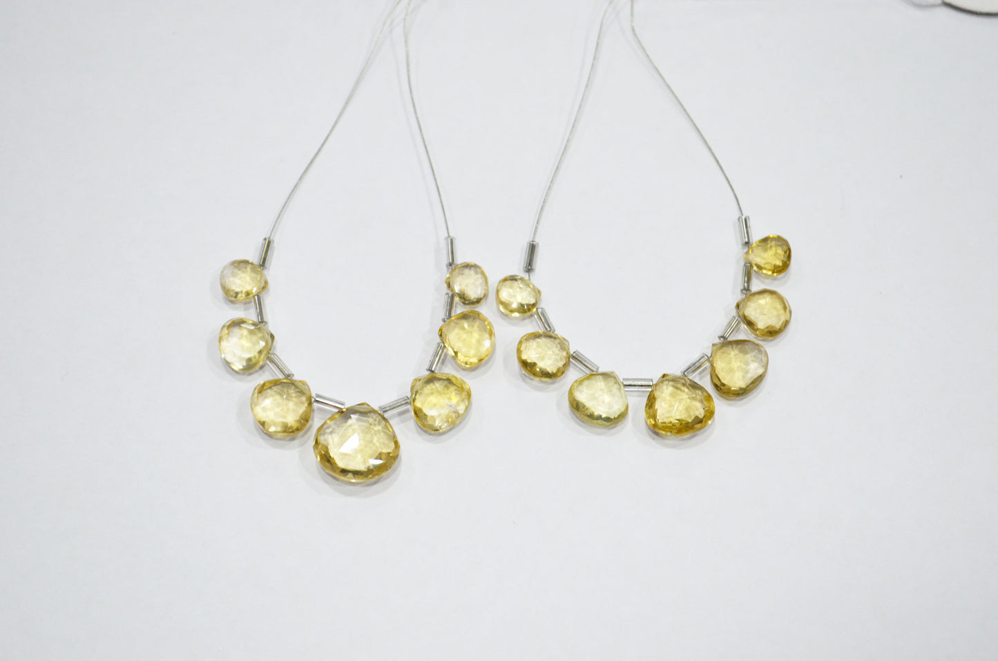 7 Pieces In A Strand Beer Quartz Heart Shape Beads , Sold By Strand , 7x7 - 13x13 mm , 32477