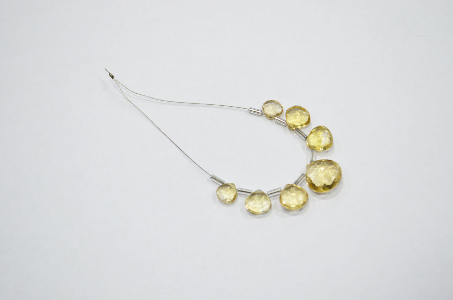 7 Pieces In A Strand Beer Quartz Heart Shape Beads , Sold By Strand , 7x7 - 13x13 mm , 32477