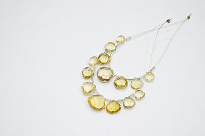 7 Pieces In A Strand Beer Quartz Heart Shape Beads , Sold By Strand , 8x8 - 13x13 mm , 32478