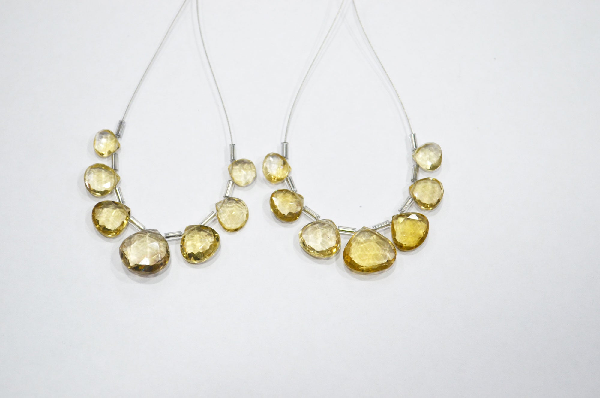 7 Pieces In A Strand Beer Quartz Heart Shape Beads , Sold By Strand , 8x8 - 13x13 mm , 32478