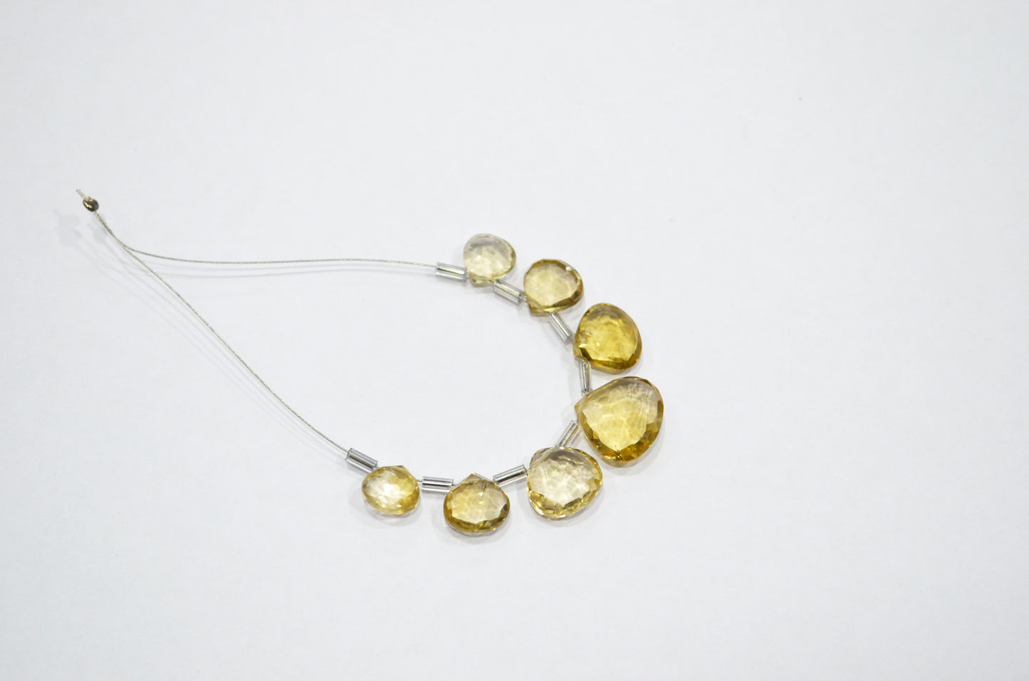 7 Pieces In A Strand Beer Quartz Heart Shape Beads , Sold By Strand , 8x8 - 13x13 mm , 32478