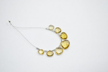 7 Pieces In A Strand Beer Quartz Heart Shape Beads , Sold By Strand , 8x8 - 13x13 mm , 32478