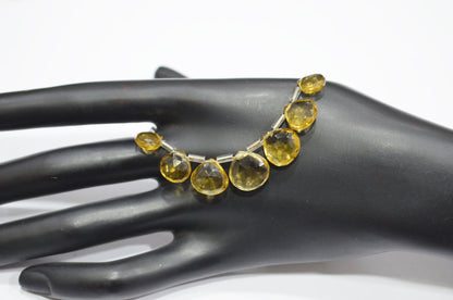 7 Pieces In A Strand Beer Quartz Heart Shape Beads , Sold By Strand , 9x9 - 12x12 mm , 32481