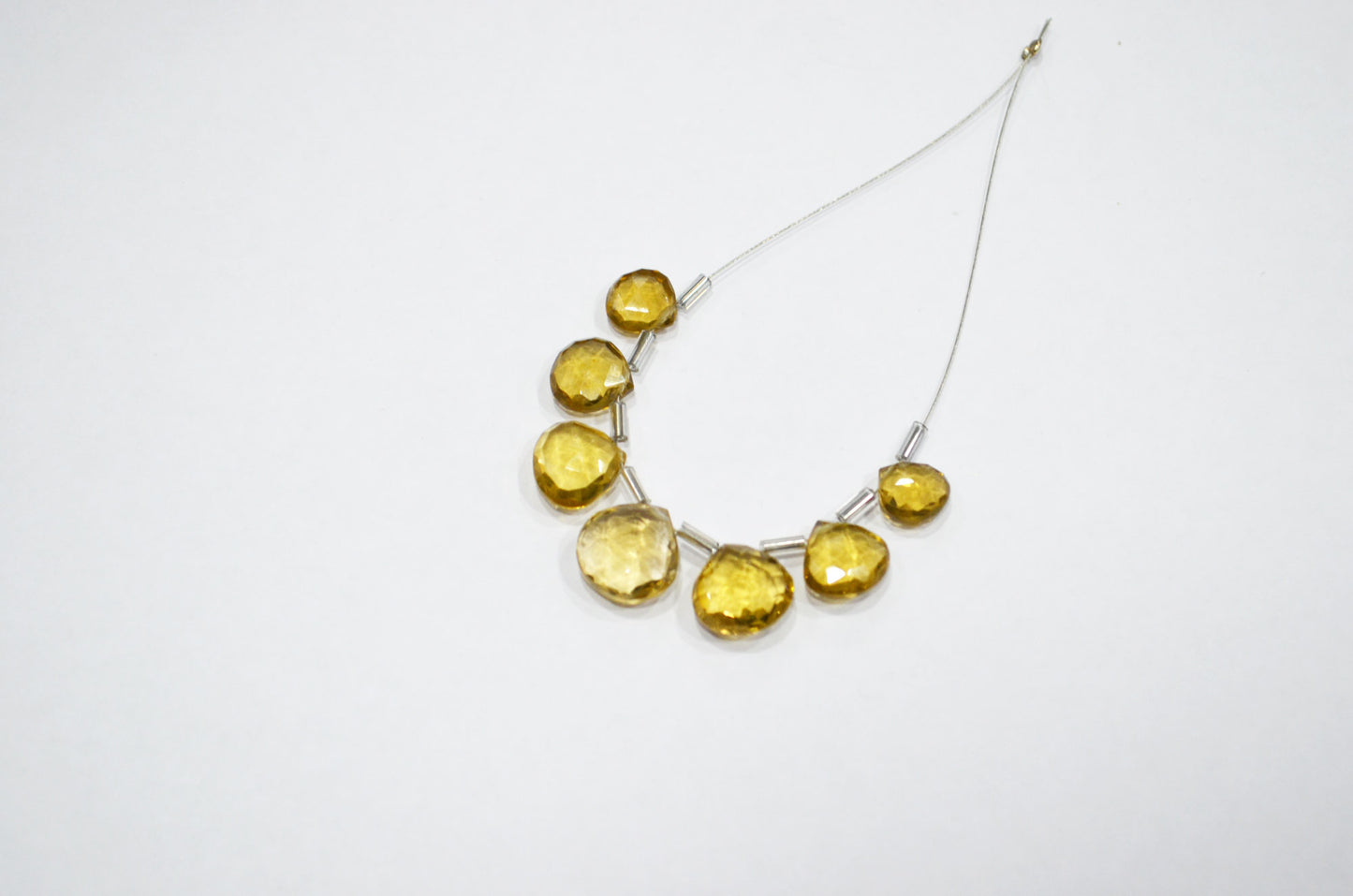 7 Pieces In A Strand Beer Quartz Heart Shape Beads , Sold By Strand , 9x9 - 12x12 mm , 32481