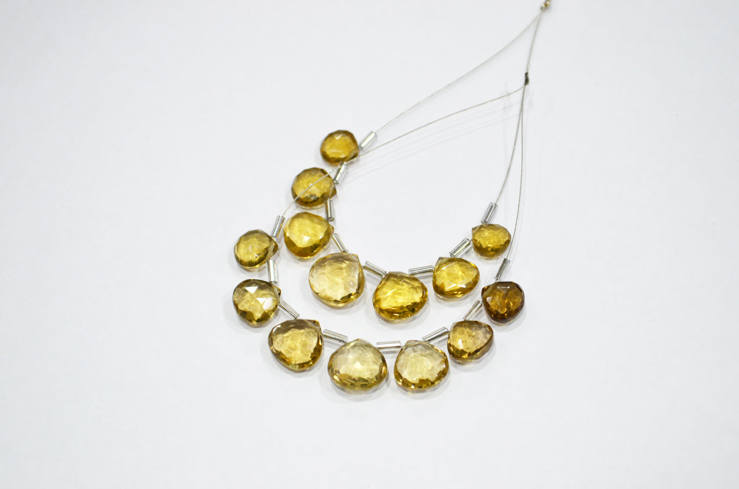 7 Pieces In A Strand Beer Quartz Heart Shape Beads , Sold By Strand , 9x9 - 12x12 mm , 32481