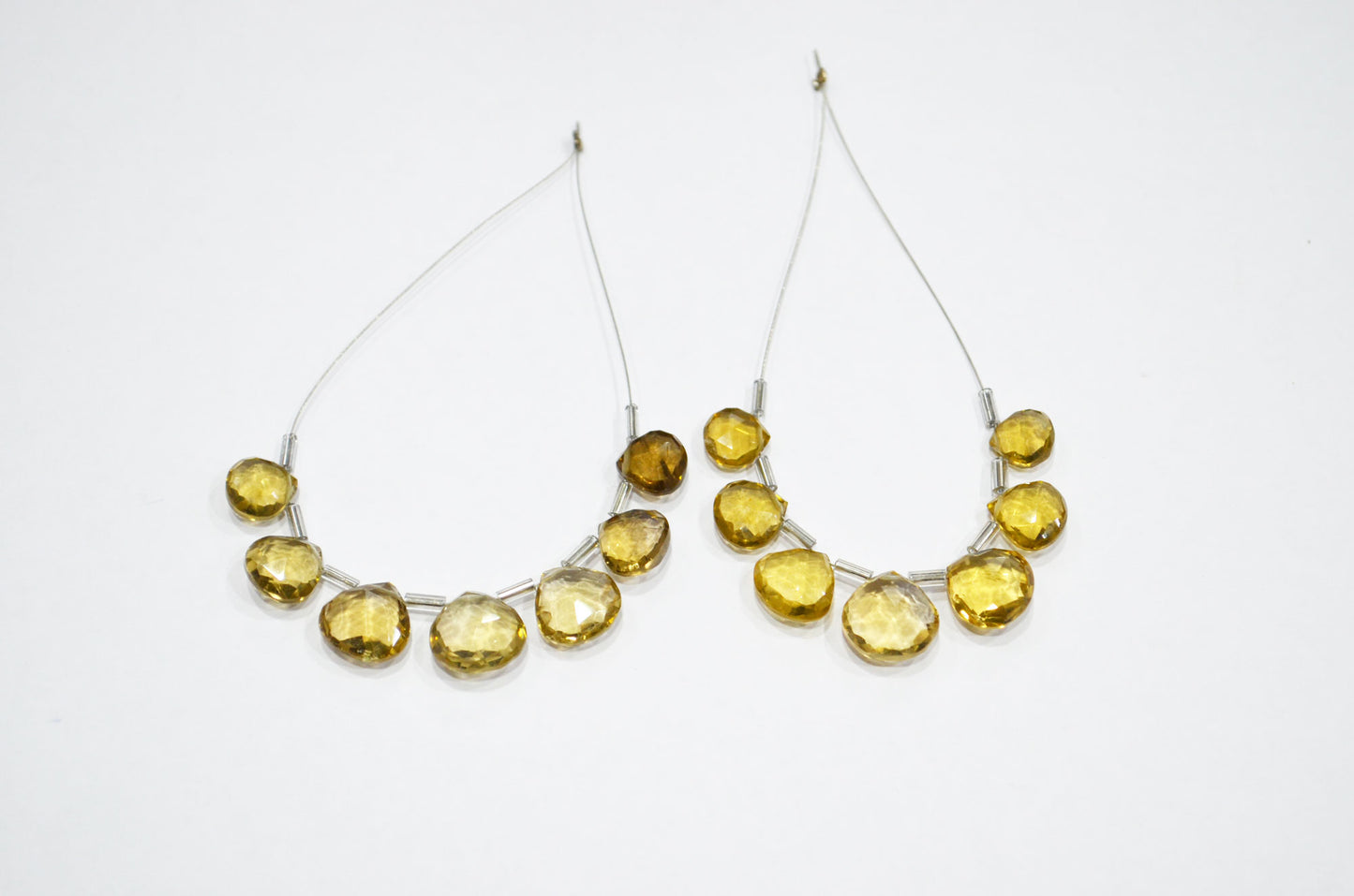 7 Pieces In A Strand Beer Quartz Heart Shape Beads , Sold By Strand , 9x9 - 12x12 mm , 32481