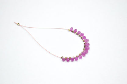 15 Pieces In A Strand Pink Sapphire Glass Filled Tear Drops Shape Beads , 3x4.50 - 4x5.50 mm , 32484