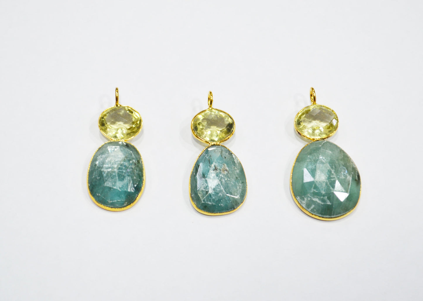 Lemon Quartz With Kyanite Fancy Shape Connector , Sold By Piece , 35 - 40 mm , 32496