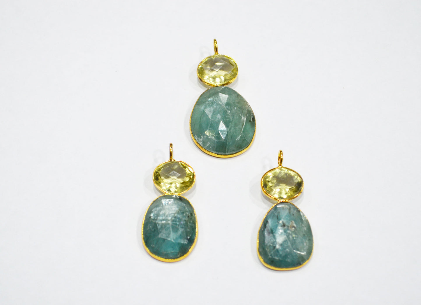 Lemon Quartz With Kyanite Fancy Shape Connector , Sold By Piece , 35 - 40 mm , 32496