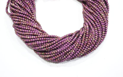 Rustic Coated Pink Old Fragmented Pyrite Rondelle Shape Beads , Sold By Strand , 3.25 mm , 13" , 32508