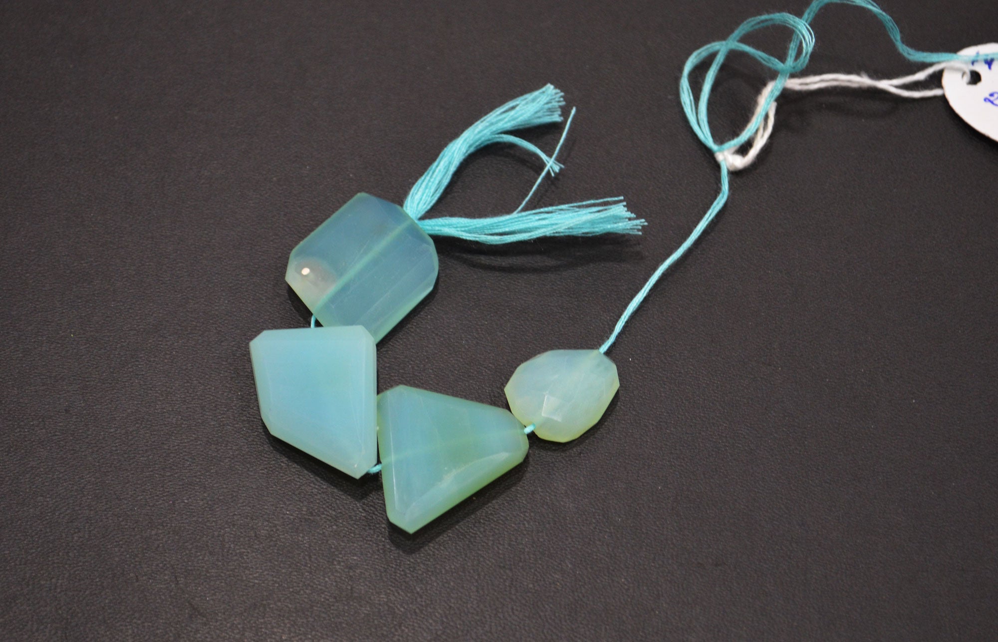 4 Pieces In A Strand Aqua Chalcedony Laser Cut Nuggets Shape Beads , 14.50x18 - 20x24 mm , 32510