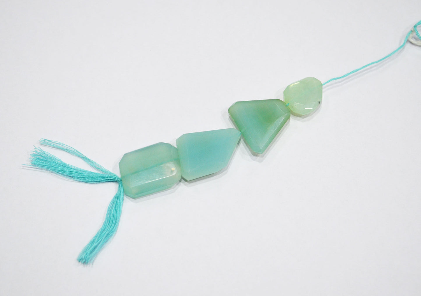 4 Pieces In A Strand Aqua Chalcedony Laser Cut Nuggets Shape Beads , 14.50x18 - 20x24 mm , 32510
