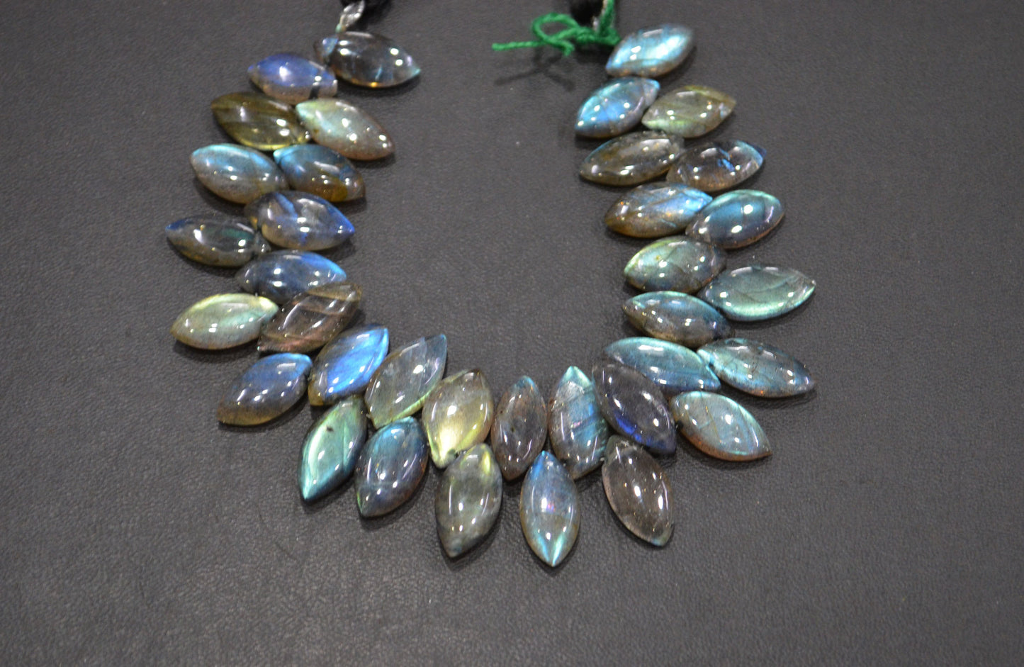 Labradorite Smooth Marquise Shape Beads , 7 Inches , 7.50x15 - 9x16 mm , 32522