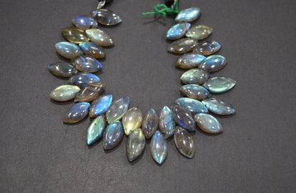 Labradorite Smooth Marquise Shape Beads , 7 Inches , 7.50x15 - 9x16 mm , 32522