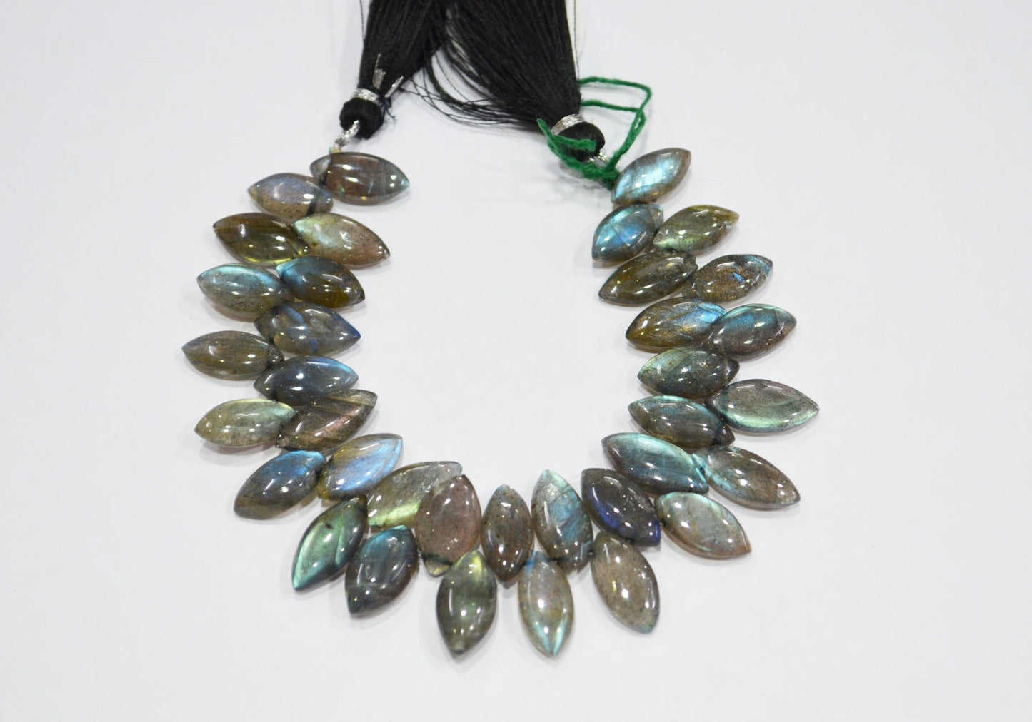 Labradorite Smooth Marquise Shape Beads , 7 Inches , 7.50x15 - 9x16 mm , 32522