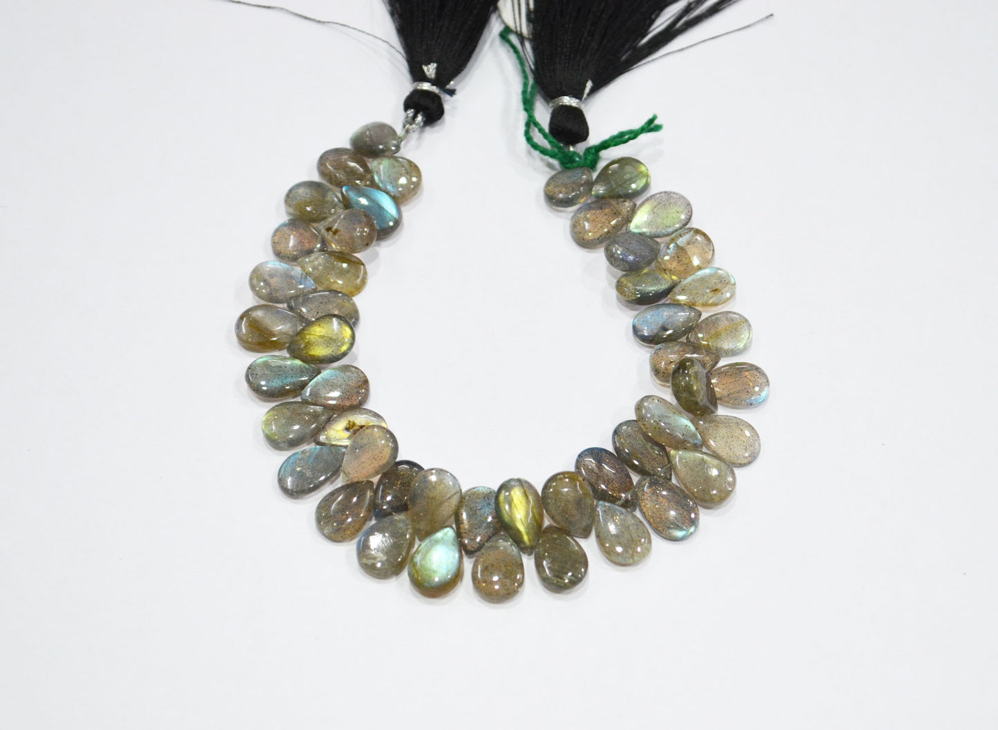 Labradorite Smooth Pear Shape Beads , 7 Inches , 7x9 - 7.50x11 mm , 32524