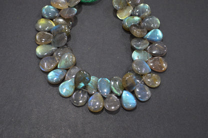 Labradorite Smooth Pear Shape Beads , 7 Inches , 9.50x12 - 9.50x12.50 mm , 32525