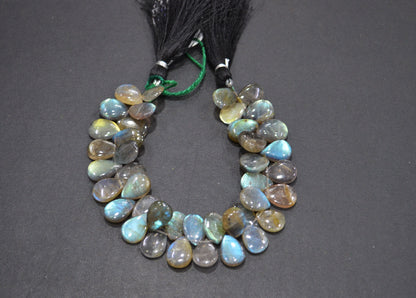Labradorite Smooth Pear Shape Beads , 7 Inches , 9.50x12 - 9.50x12.50 mm , 32525