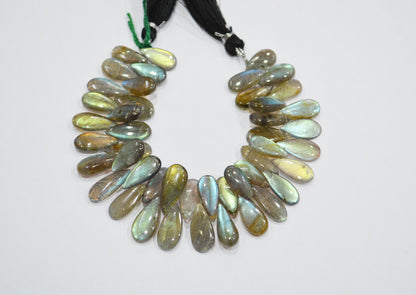 Labradorite Smooth Pear Shape Beads , 7 Inches , 8x14 - 9x18 mm , 32529