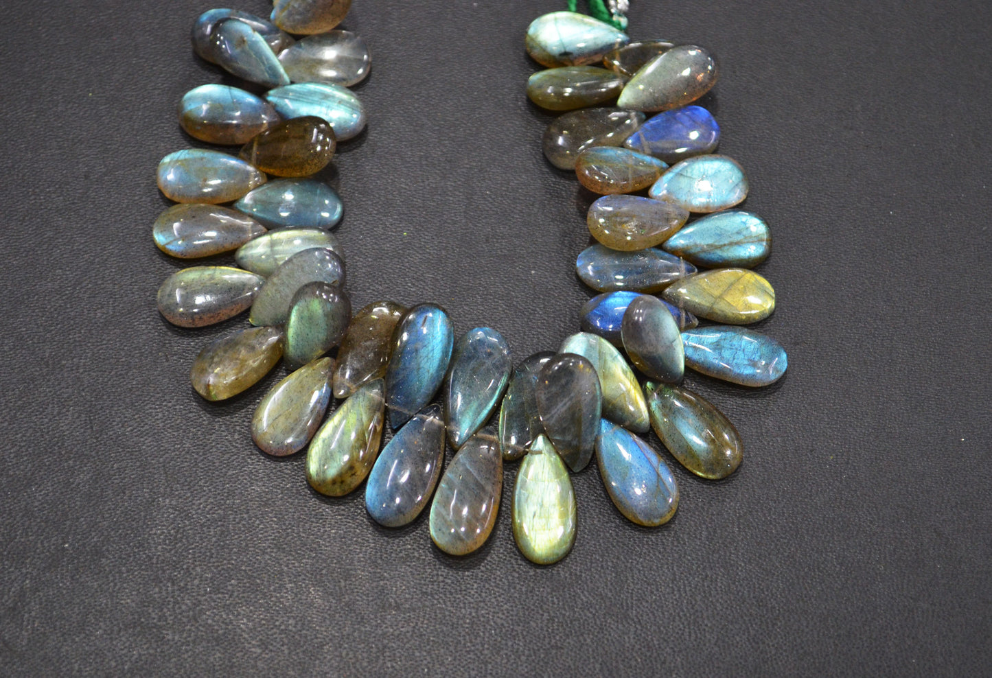 Labradorite Smooth Pear Shape Beads , 7 Inches , 8.50x15 - 9x18 mm , 32530