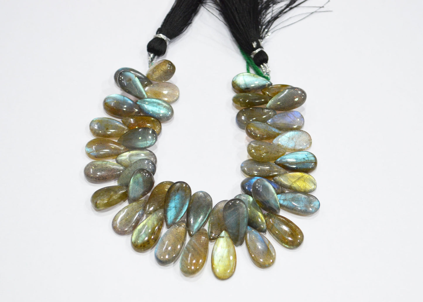 Labradorite Smooth Pear Shape Beads , 7 Inches , 8.50x15 - 9x18 mm , 32530